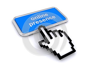 Online presence button on white