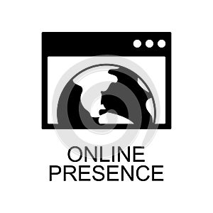 online presence icon. Element of seo and development icon with name for mobile concept and web apps. Detailed online presence icon