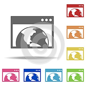 online presence icon. Elements of Seo & Development in multi colored icons. Simple icon for websites, web design, mobile app, info
