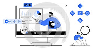 Online Presentation with Analytics Display and Recording Tools for Virtual Collaboration