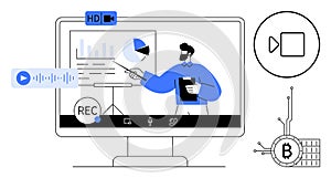 Online Presentation with Data Visualization and Recording Options