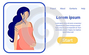 Online Project Flat Starting Page Design Template