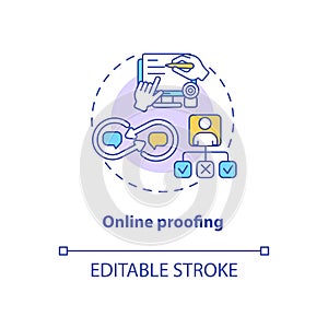 Online proofing concept icon
