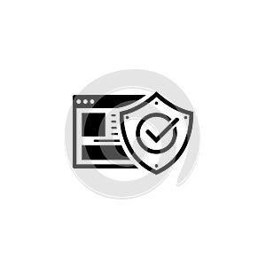 Online Protection Icon. Flat Design