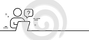 Online question line icon. Ask help sign. Minimal line pattern banner. Vector