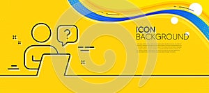 Online question line icon. Ask help sign. Minimal line yellow banner. Vector
