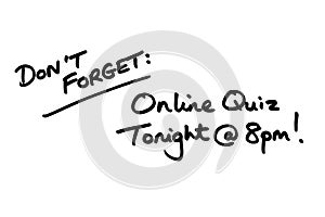 Online Quiz Tonight
