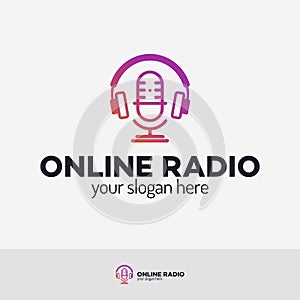 Online radio logo set