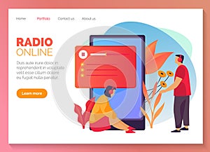 Online radio and streaming music website banner