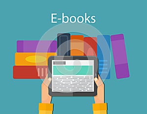 Online reading and E-book. Mobile devices