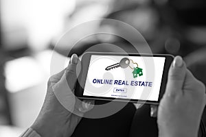 Online real estate concept on a smartphone