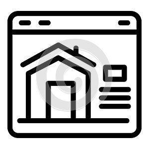 Online rent house icon, outline style