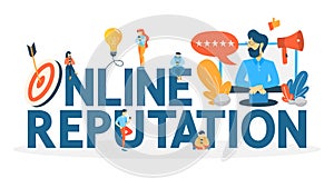 Online reputation concept. Building relationship with people