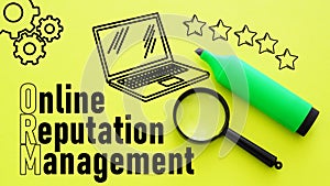 Online Reputation Management ORM is shown using the text