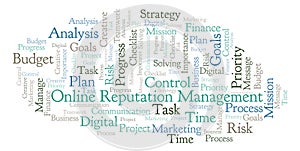 Online Reputation Management word cloud, made with text only.