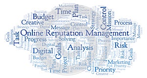 Online Reputation Management word cloud, made with text only.