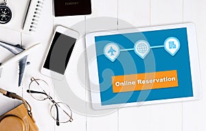Online reservation application on tablet