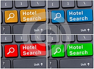 Online reservation with hotel search button