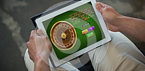 Composite image of online roulette game