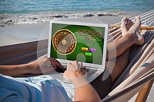 Composite image of online roulette game