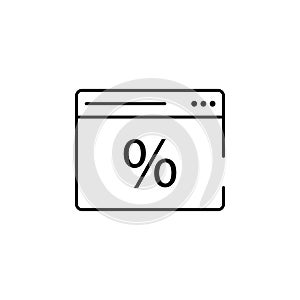 online sale browser icon. Element of cyber monday icon for mobile concept and web apps. Thin line online sale browser icon can be