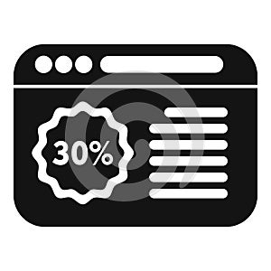 Online sale shop icon simple vector. Package rebate social