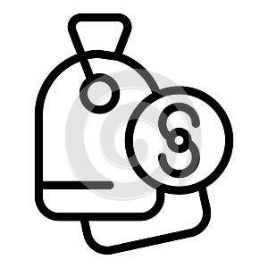 Online sale tag icon outline vector. Shop store