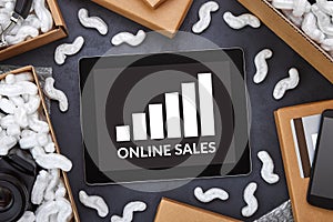 Online sales growth concept