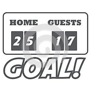 Online scoreboards sports, equipment for sport facilities black white outline drawing photo