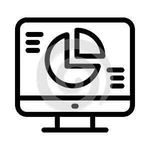 Online screen vector thin line icon