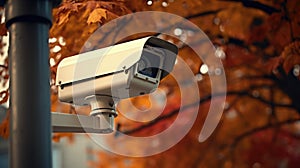 Online Security CCTV camera surveillance system outdoor in a park