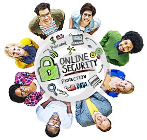 Online Security Protection Internet Safety People Diversity Conc