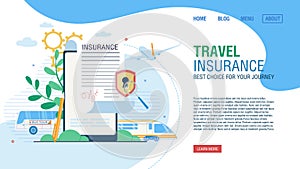 Online Service for Journey Insurance Landing Page