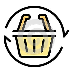 Online shop basket icon vector flat