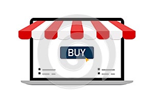 Online shop. Digital Marketing, store, E-commerce shopping concept