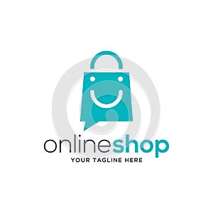 MobileOnline Shop Logo designs Template. Shopping Logo vector icon illustration design. Shopping bag icon for online shop business