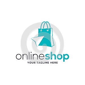 MobileOnline Shop Logo designs Template. Shopping Logo vector icon illustration design. Shopping bag icon for online shop business