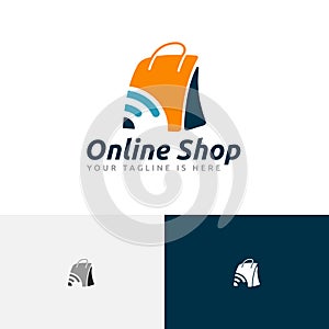 Online Shop Marketplace Shopping Bag Modern Logo