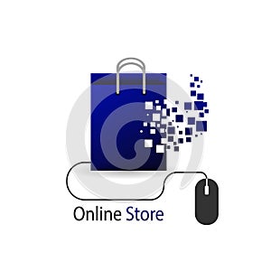 Online shop, online store logo. Logotype For business. isolated vector illustration.
