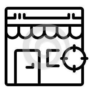 Online shop target icon outline vector. Sale buy