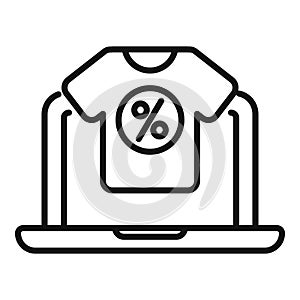 Online shop tshirt sale icon outline vector. Buy on online service