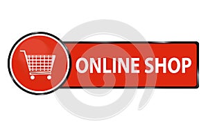 Online Shop Web Button With Shopping Cart