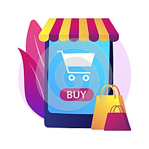 Online shopping abstract concept vector illustration.