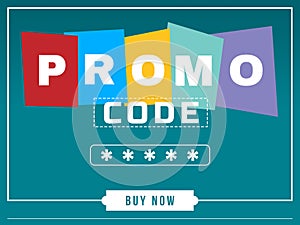 Online shopping app with activated promo code, illustration