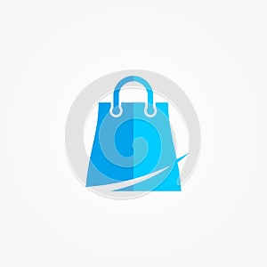 Online shopping bag logo simple design