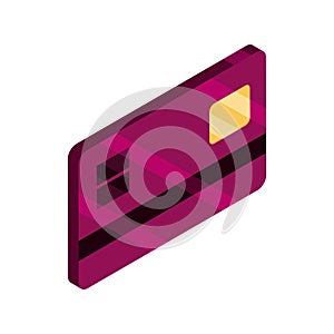 Online shopping, bank card credit or debit payment isometric isolated icon