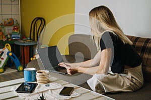 Online shopping, Black Friday sale, Holiday deals e-commerce, internet banking, spending money concept. Young woman at