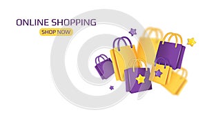 Online shopping.The concept of mobile marketing and e-commerce. Online store, e-commerce concept. Online shopping on
