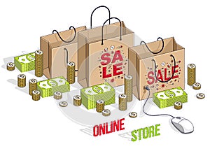 Online Shopping concept, web store, internet sales.