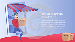 Online Shopping Delivery Website Element Template